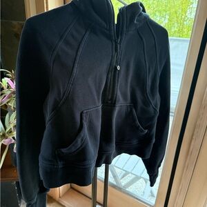 Lululemon Black Women's crop half zip hoodie